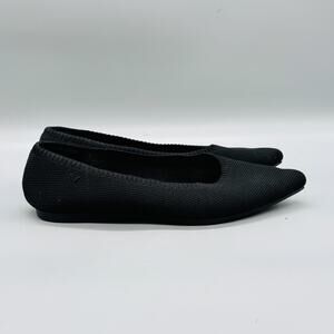 VIVAIA Shoes Women 8 Black Knit Pointed Toe Ballet Flat Slip On Casual Comfort